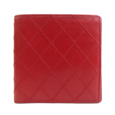 シャネル CHANEL 札入れ ビコローレ レザー レッド メンズ【中古】 e61862a