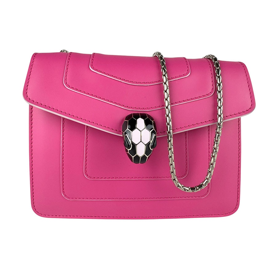 ブルガリ BVLGARI ショルダーバッグ セルペンティ フォーエバー レザー/メタル ピンク/ゴールド レディース【中古】 z9186