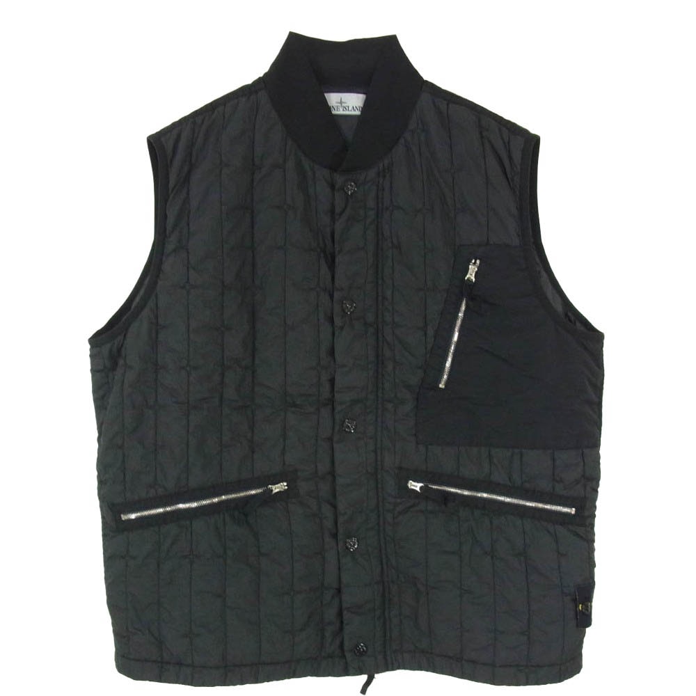 STONE ISLAND ストーンアイランド 8015G0231 Nylon Stella Vest Primaloft-TC ワッペン付き ナイロン ステラ 中綿プリマロフト ベスト ブラック系 M【中古】