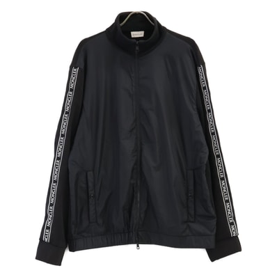 モンクレール G20918G00028 MAGLIA CARDIGAN アームロゴ スウェット/ナイロン 切替 ジップアップ ジャケット XL