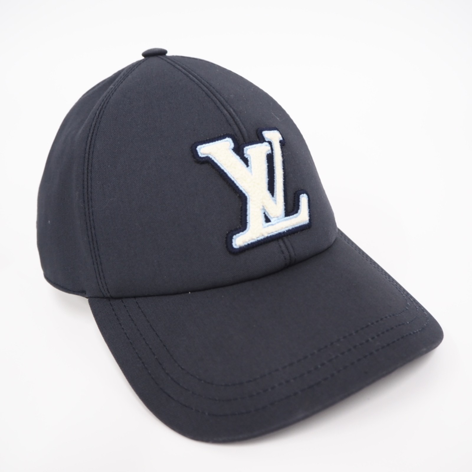 極美品 LOUIS VUITTON ルイ・ヴィトン コットン キャップ LVシグネチャー ブルーマリーヌ M M7319M キャップ ネイビー ホワイト キャンバス レディース