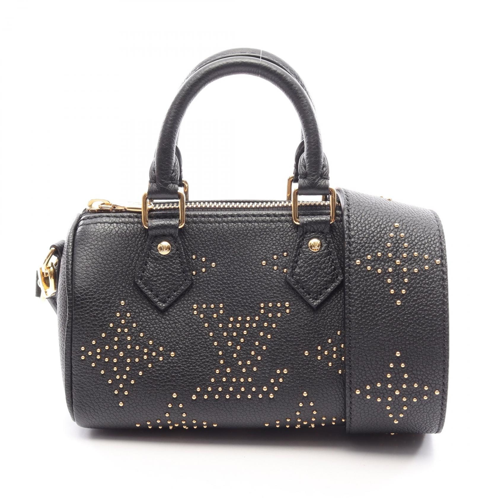 ルイ・ヴィトン LOUIS VUITTON ナノ スピーディ 2WAY ハンドバッグ バッグ レザー モノグラム・アンプラント ノワール レディース ブラック系 M46745 【中古】