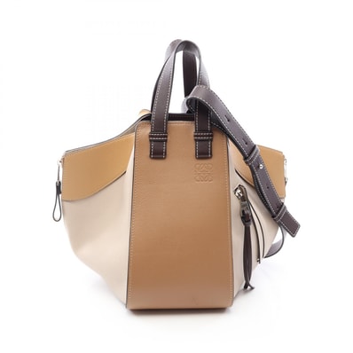 ロエベ LOEWE HAMMOCK SMALL ハンモック スモール 2WAY ハンドバッグ バッグ レザー レディース ベージュ系 / ブラウン系 【中古】