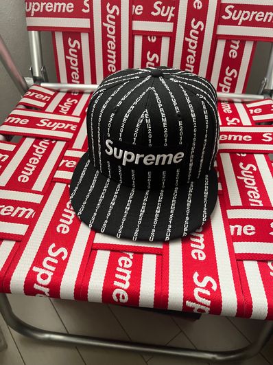 Supreme Text Stripe New Era® "Black"