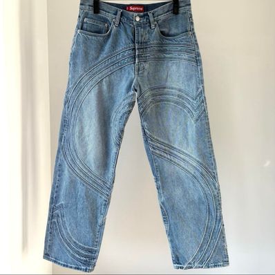 Supreme S Logo Loose Fit Jean "Washed Blue"