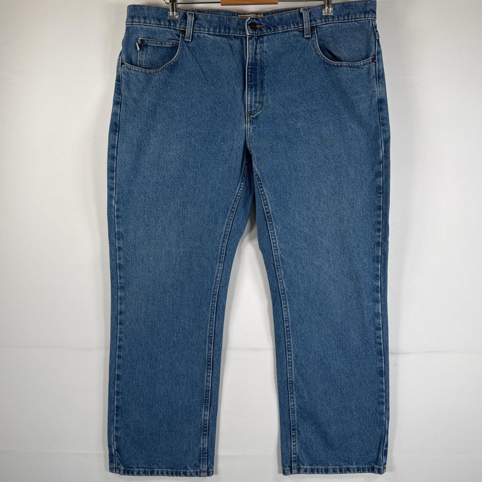 古着 エルエルビーン L.L.Bean デニムパンツ ジーパン ストレート ジーンズ 5ポケット 大きいサイズ アウトドア w40 L29  ブルー メンズ