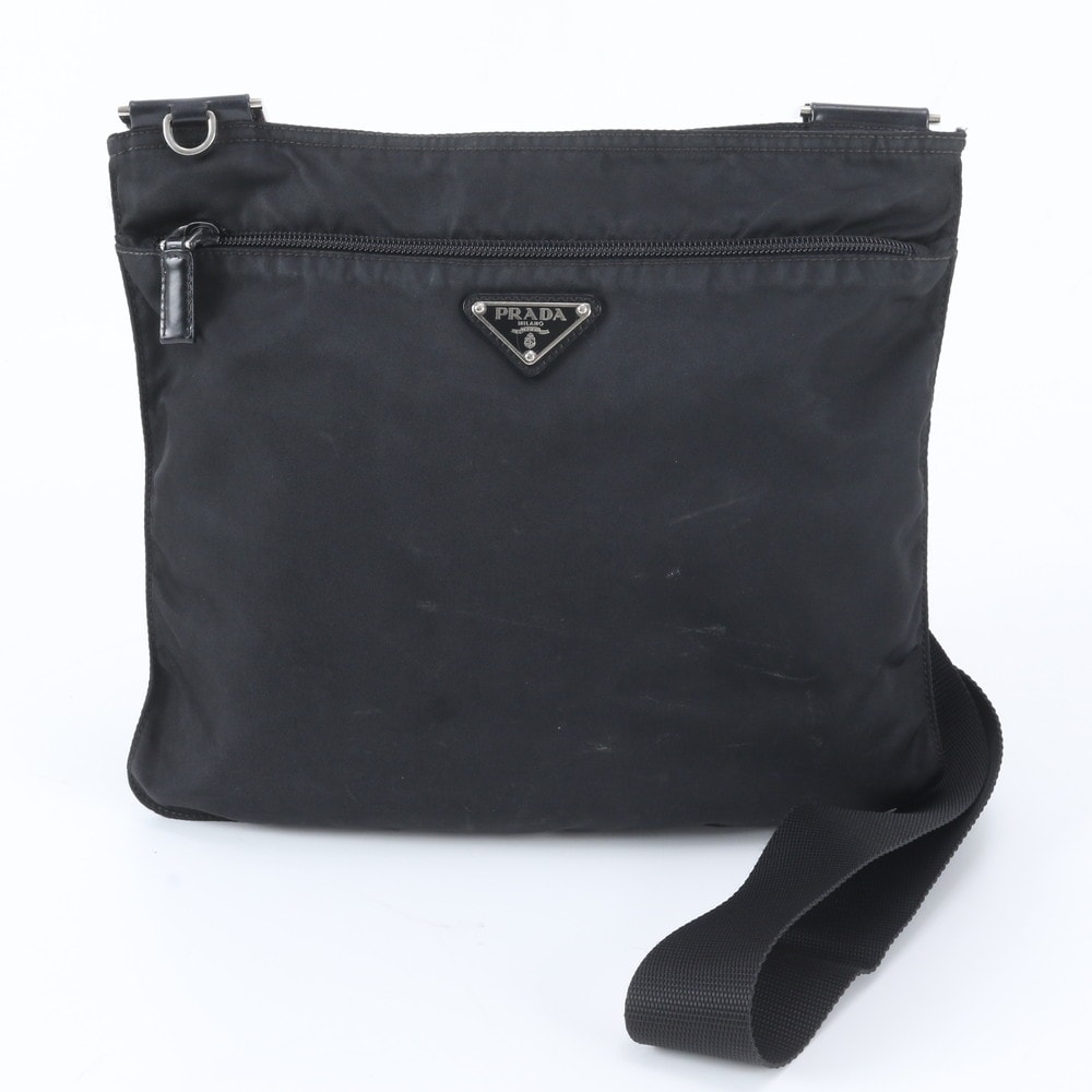 ■美品 プラダ テスート ナイロントライアングルロゴショルダーバッグ
