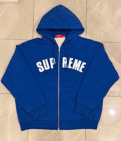 Supreme Arc Thermal Lined Zip Up Hooded Sweatshirt "Royal"