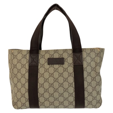 GUCCI グッチ ベージュ ブラウン GGスプリームキャンバス トートバッグ ハンドバッグ 601106 【中古】