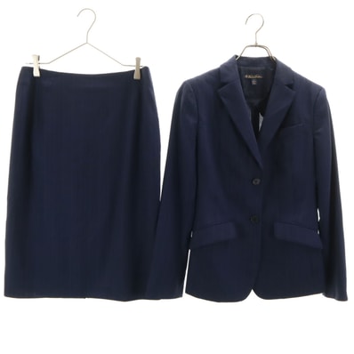 Brooks Brothers ブルックスブラザーズ ストライプ柄 スカートスーツ 上下セットアップ 2/4 ネイビー