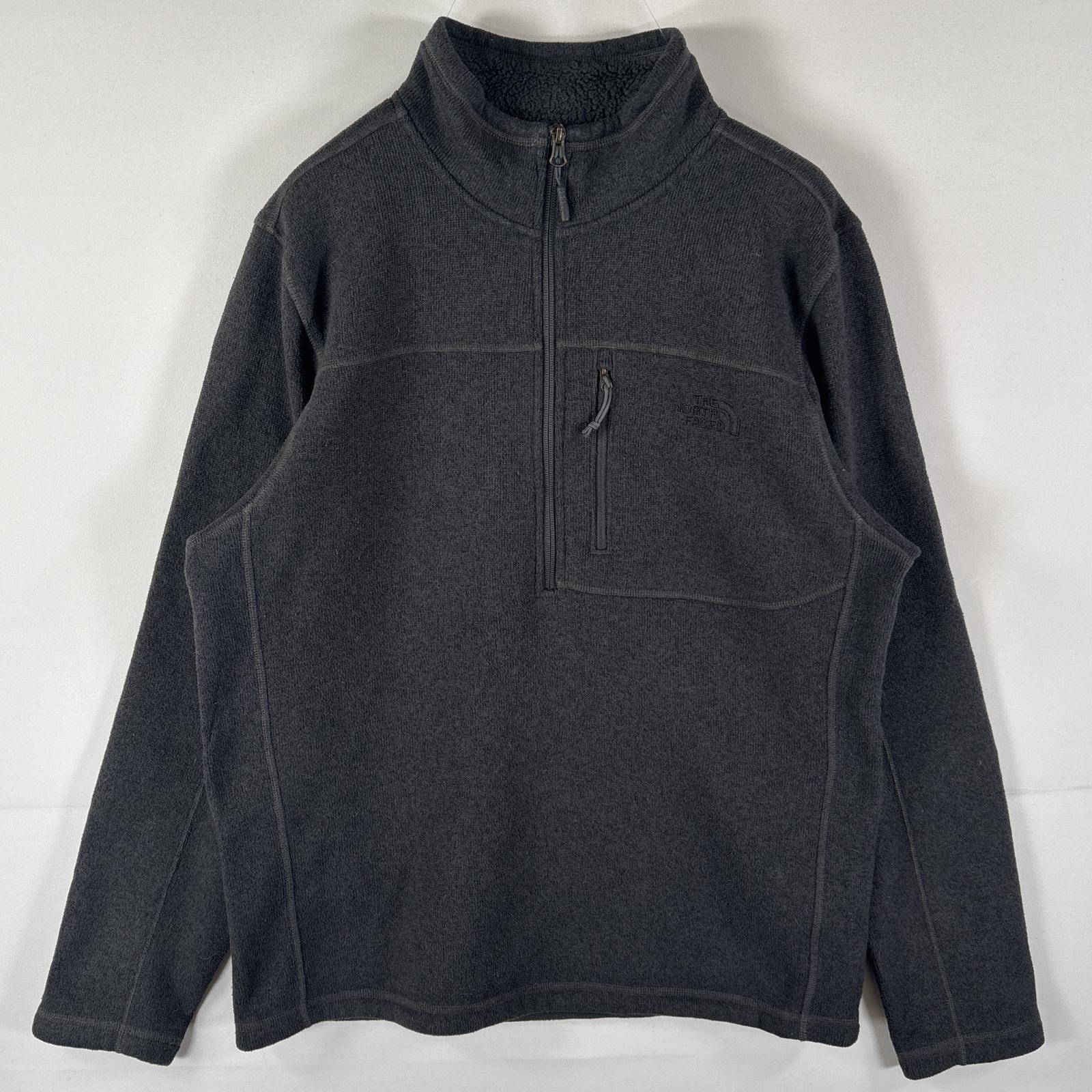 古着 ザ・ノースフェイス THE NORTH FACE フリースニット ハーフジップ プルオーバー ボアライナー L ダークグレー メンズ