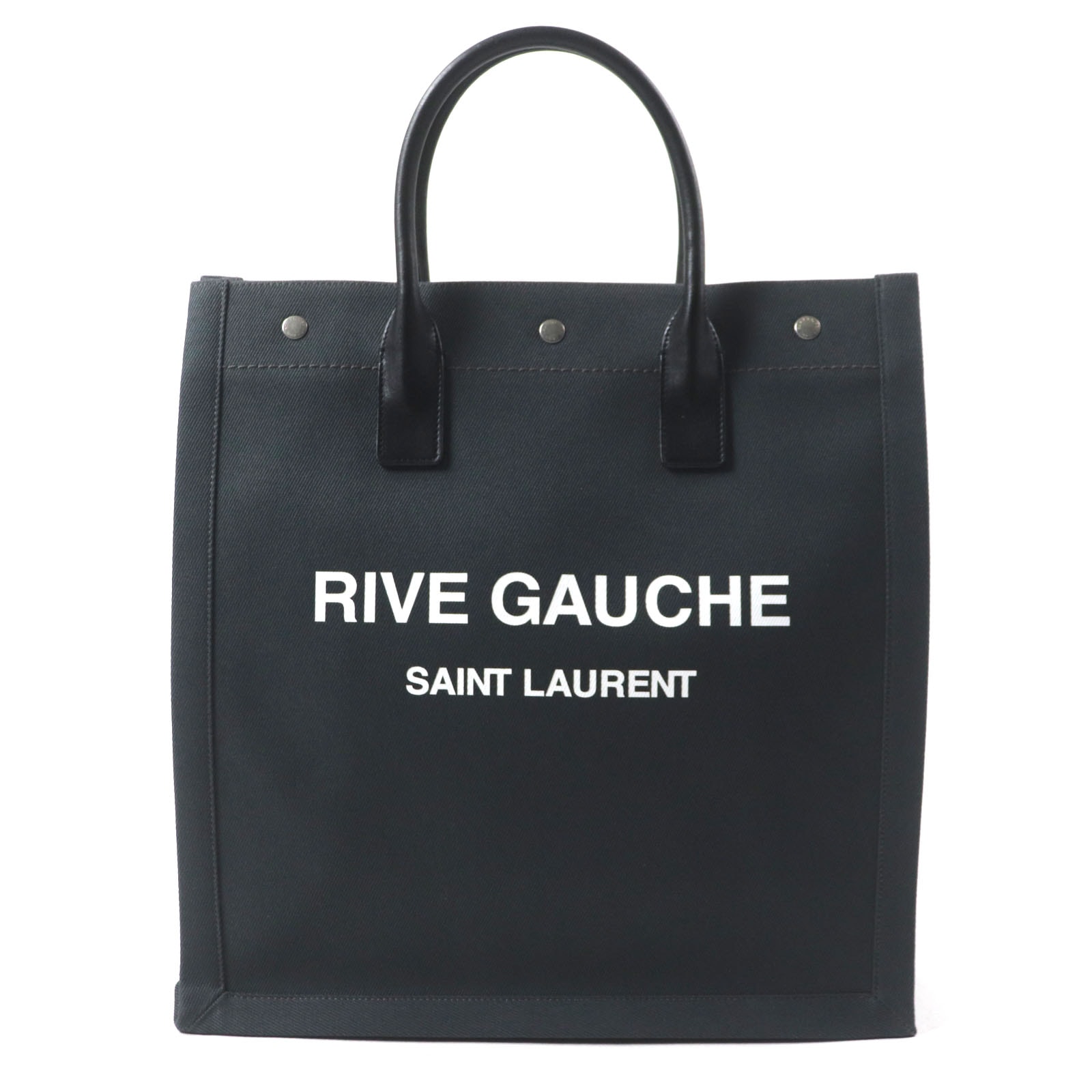 Saint Laurent Rive Gauche North/South Noe Tote Bag In Felt And Leather "Nero"