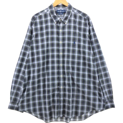 古着 ラルフローレン Ralph Lauren BLAKE 長袖 ボタンダウンチェックシャツ メンズXXL相当/eaa541148