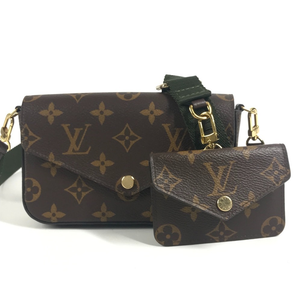 ルイヴィトン LOUIS VUITTON ミュルティ ポシェット フェリシー M80091 モノグラム 長財布 カバン 斜め掛け コインケース 小銭入れ ショルダーバッグ モノグラムキャンバス ブラウン 美品