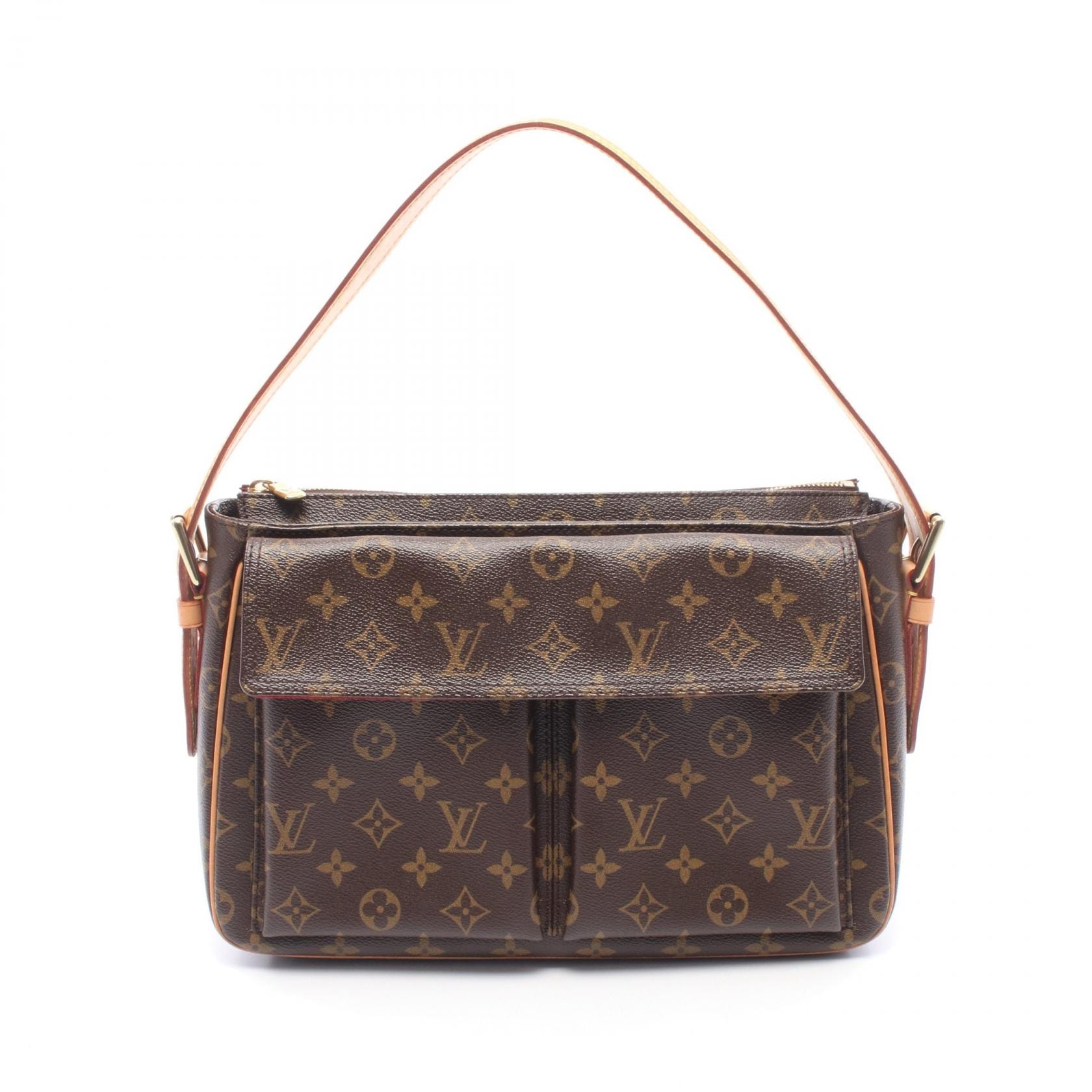 ルイ・ヴィトン LOUIS VUITTON ヴィバシテGM モノグラム ショルダーバッグ バッグ PVCコーティングキャンバス レザー レディース ブラウン系 M51163 【中古】