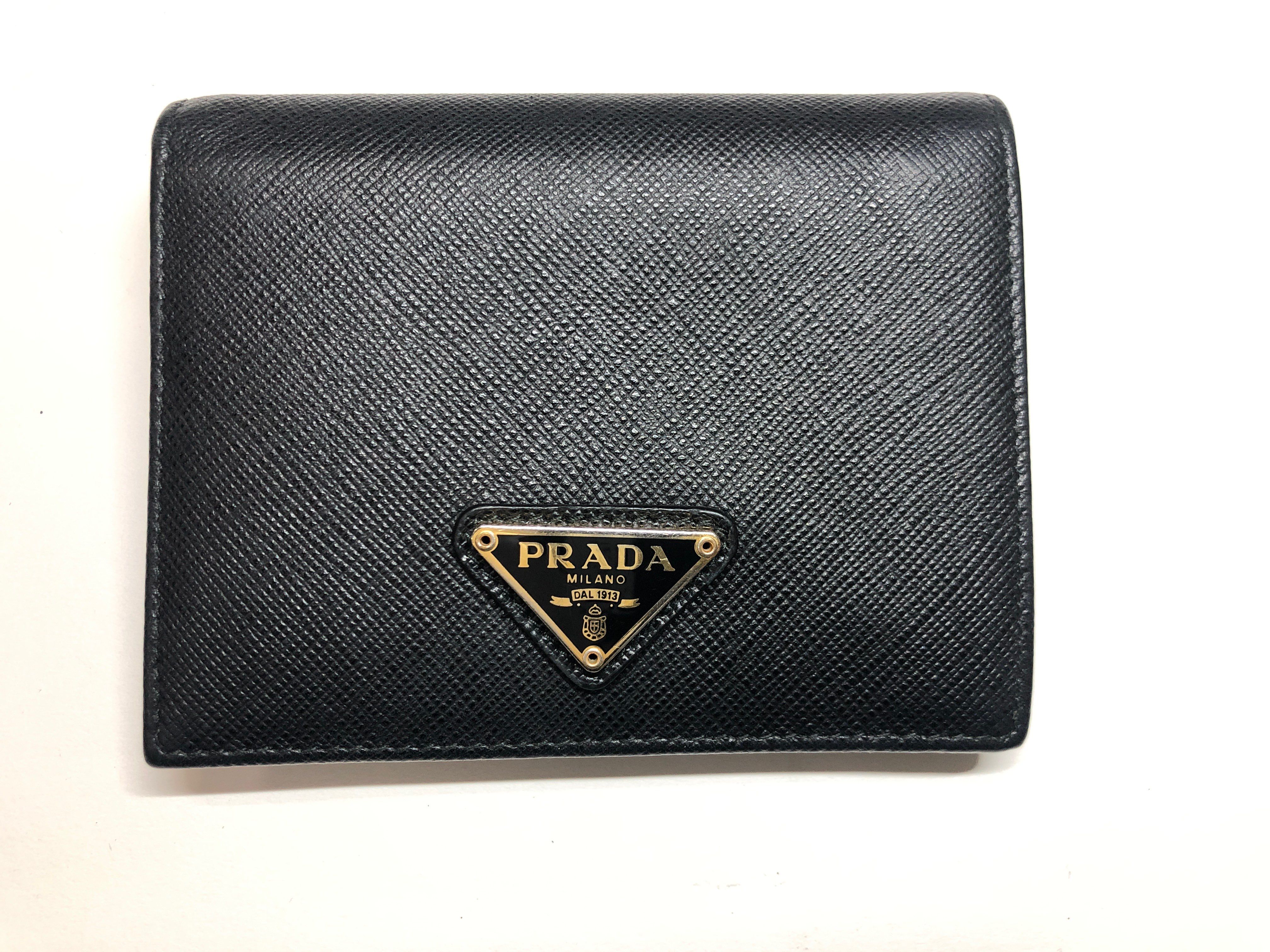 PRADA Saffiano Leather Wallet "Black"