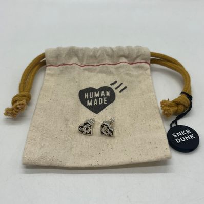 HUMAN MADE Heart Silver Earrings "Black"