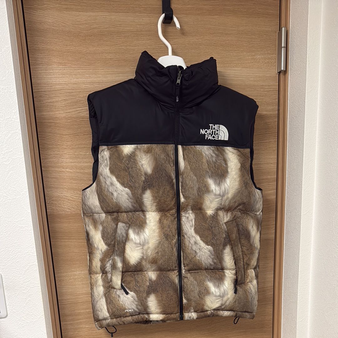 Supreme x The North Face Fur Print Nuptse Vest "Brown"