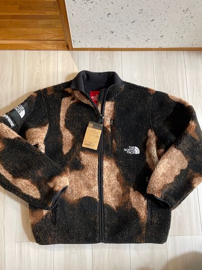 Supreme x The North Face Bleached Denim Print Fleece Jacket "Black"