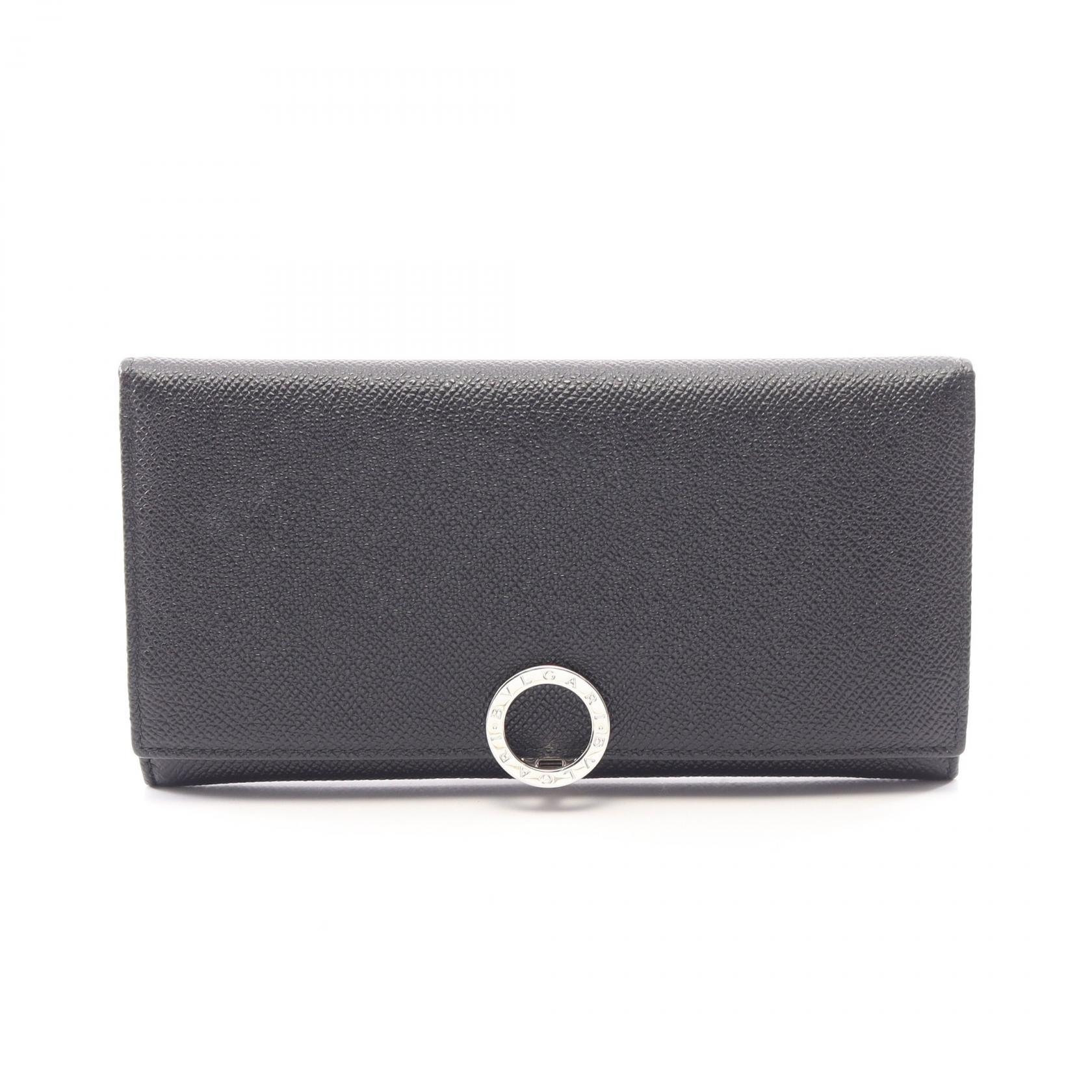 ブルガリ BVLGARI ブルガリブルガリ 二つ折り長財布 財布 レザー メンズ ブラック系 30412 【中古】