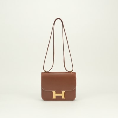 エルメス HERMES コンスタンス3 ミニ18 バッグ ショルダーバッグ バレニアフォーブル フォーブ Fauve ブラウン Brown 茶 ゴールド金具 Hバックル
