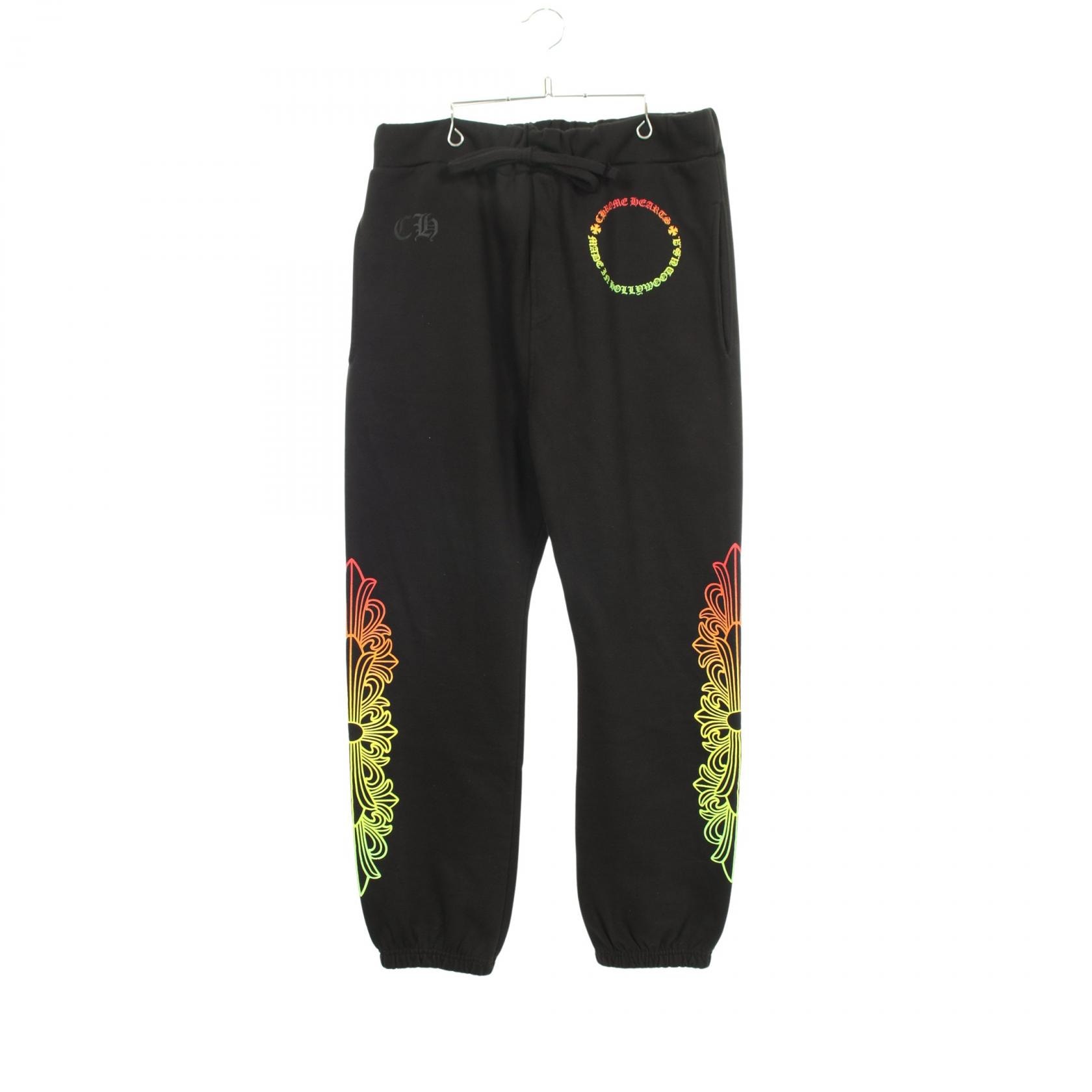 クロムハーツ CHROME HEARTS グラデーション サークルロゴ パンツ 衣料品 ボトムス コットン メンズ ブラック系 / マルチカラー 【中古】