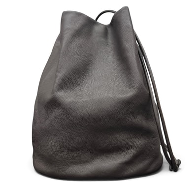THE ROW 希少 極美品 ザロウ JOE BACKPACK ジョー ワンショルダバッグ W1632 L31 レザー エスプレッソ ダークブラウン 巾着 バケット Aランク 中古 鑑定済 ザロウバッグ