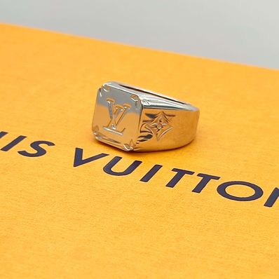 【超美品】ルイヴィトン LV リング M62488 モノグラム シルバー 20号