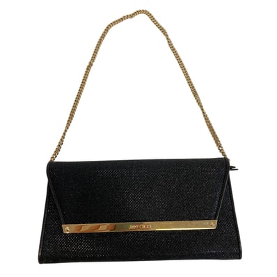 ジミーチュウ JIMMY CHOO セカンドバッグ グリッター パーティーバッグ チェーンウォレット ブラック