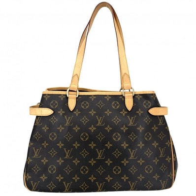 LOUIS VUITTON ルイヴィトン トートバッグ バティニョールオリゾンタル ハンドバッグ 肩掛け M51154 モノグラムキャンバス ブラウン 茶 ゴールド金具 レディース【中古品】