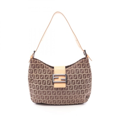 フェンディ FENDI ズッキーノ ショルダーバッグ バッグ キャンバス レザー レディース ベージュ系 / ブラウン系 8BR036 【中古】