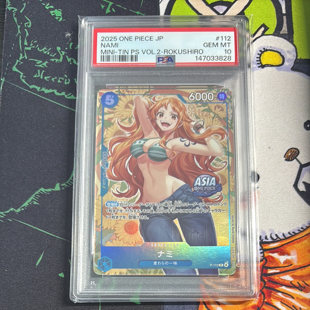 CGC10 PSA10 以上 ナミ P-112 アジア　tin ミニティンパック psa10】ナミ p-112 アジア asia プロモ パラレル - メルカリ