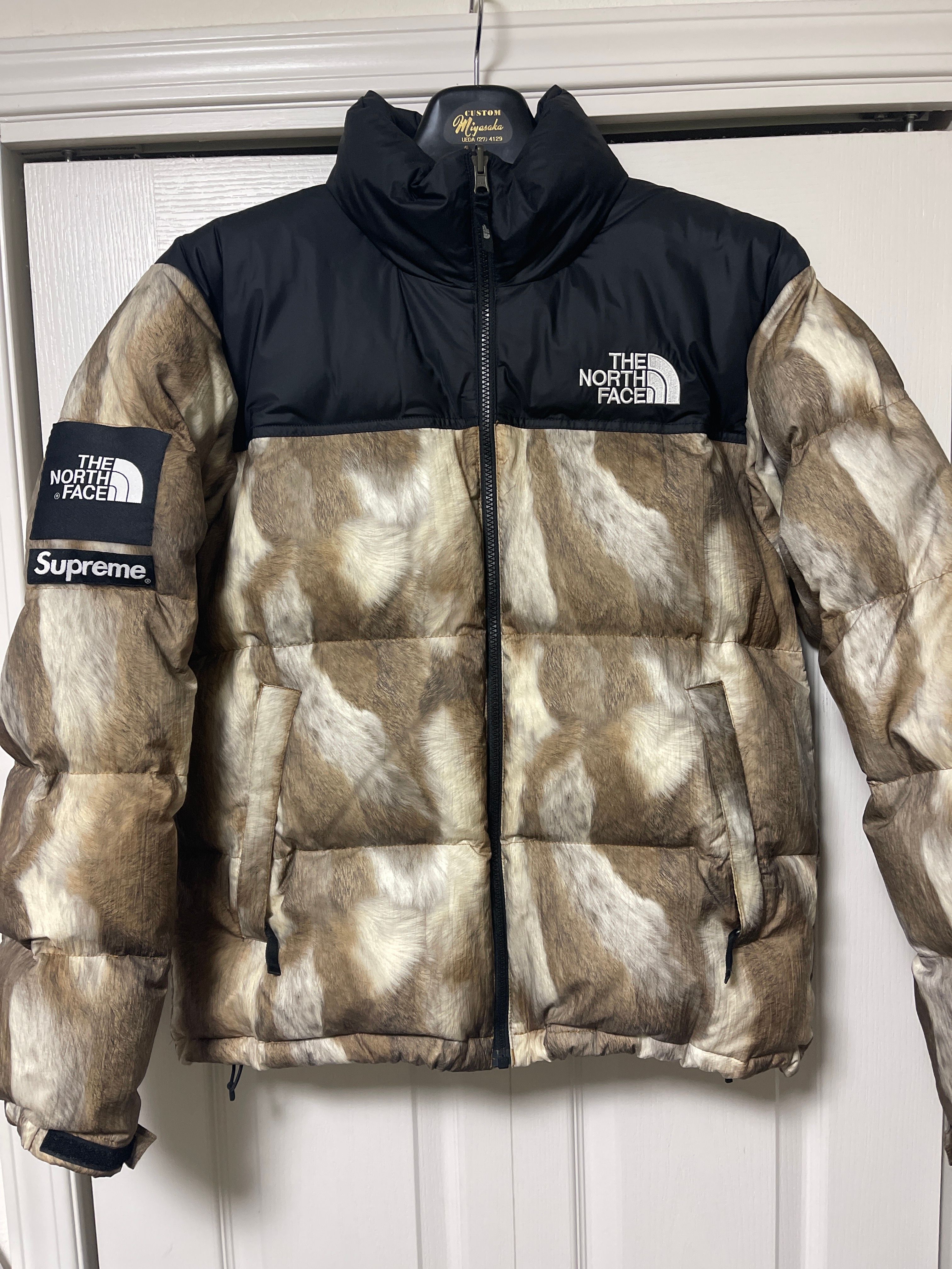 Supreme x The North Face Fur Print Nuptse Jacket "Brown"
