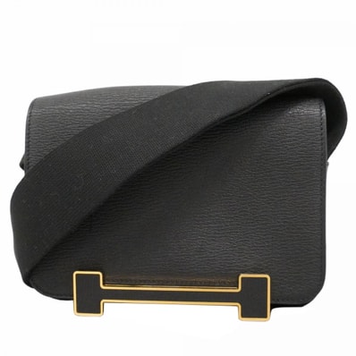 【6de5563】エルメス ショルダーバッグ ゲタ シェブルミゾル ブラック ゴールド金具 U刻印【中古】レディース