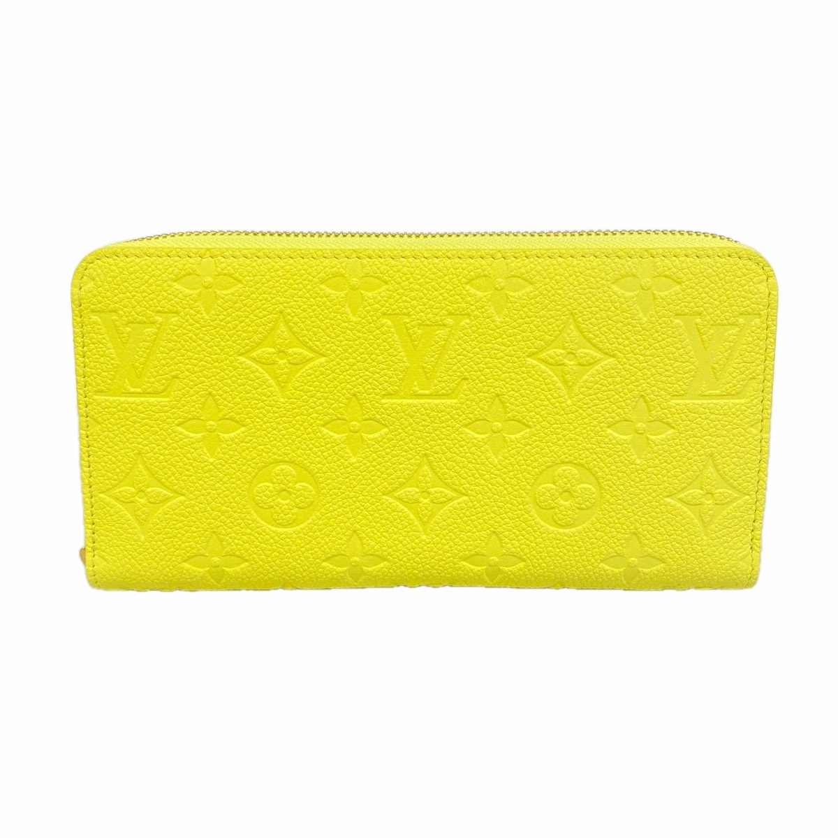 ★最終価格【6fa0872】ルイヴィトン 長財布 モノグラム・アンプラント スーパーラッキーデー ジッピーウォレット M27504 シトラス【中古】レディース