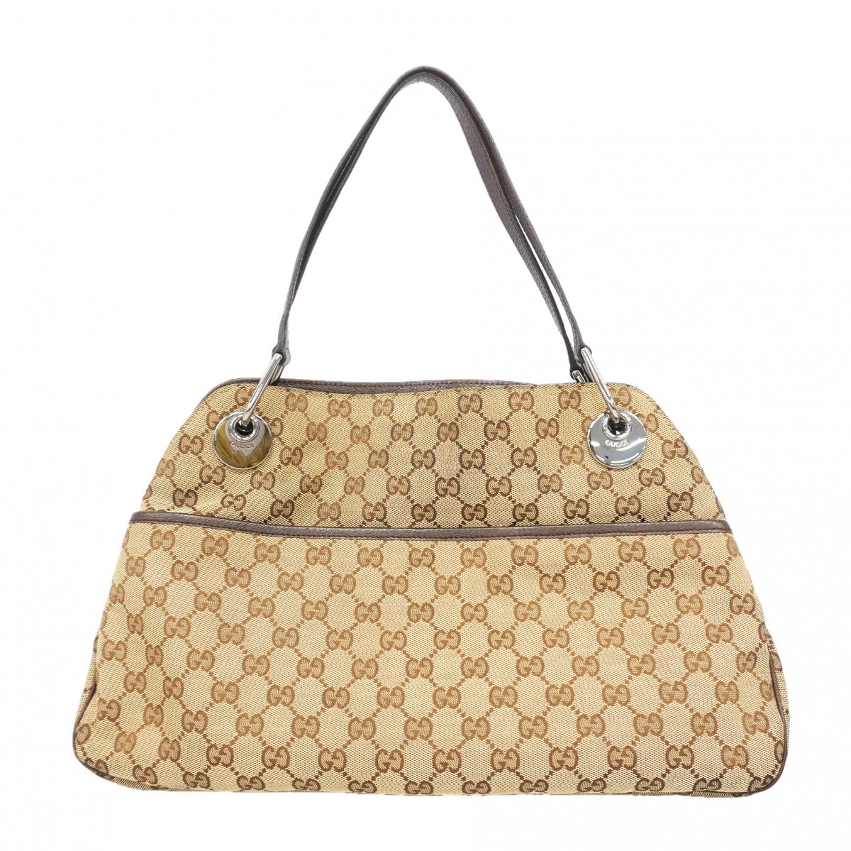 【6gd3993】グッチ ショルダーバッグ GGキャンバス 121023 キャンバス ブラウン シルバー金具【中古】レディース