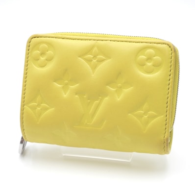 LOUIS VUITTON(ルイ・ヴィトン)ポルトフォイユ・ルー クッサン 二つ折り財布 モノグラム イエロー レザー シルバー金具 レディース【中古】