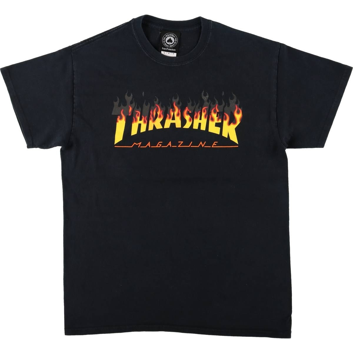 古着 スラッシャー THRASHER ファイヤーパターン サーフ スケートTシャツ メンズM相当/eaa578149