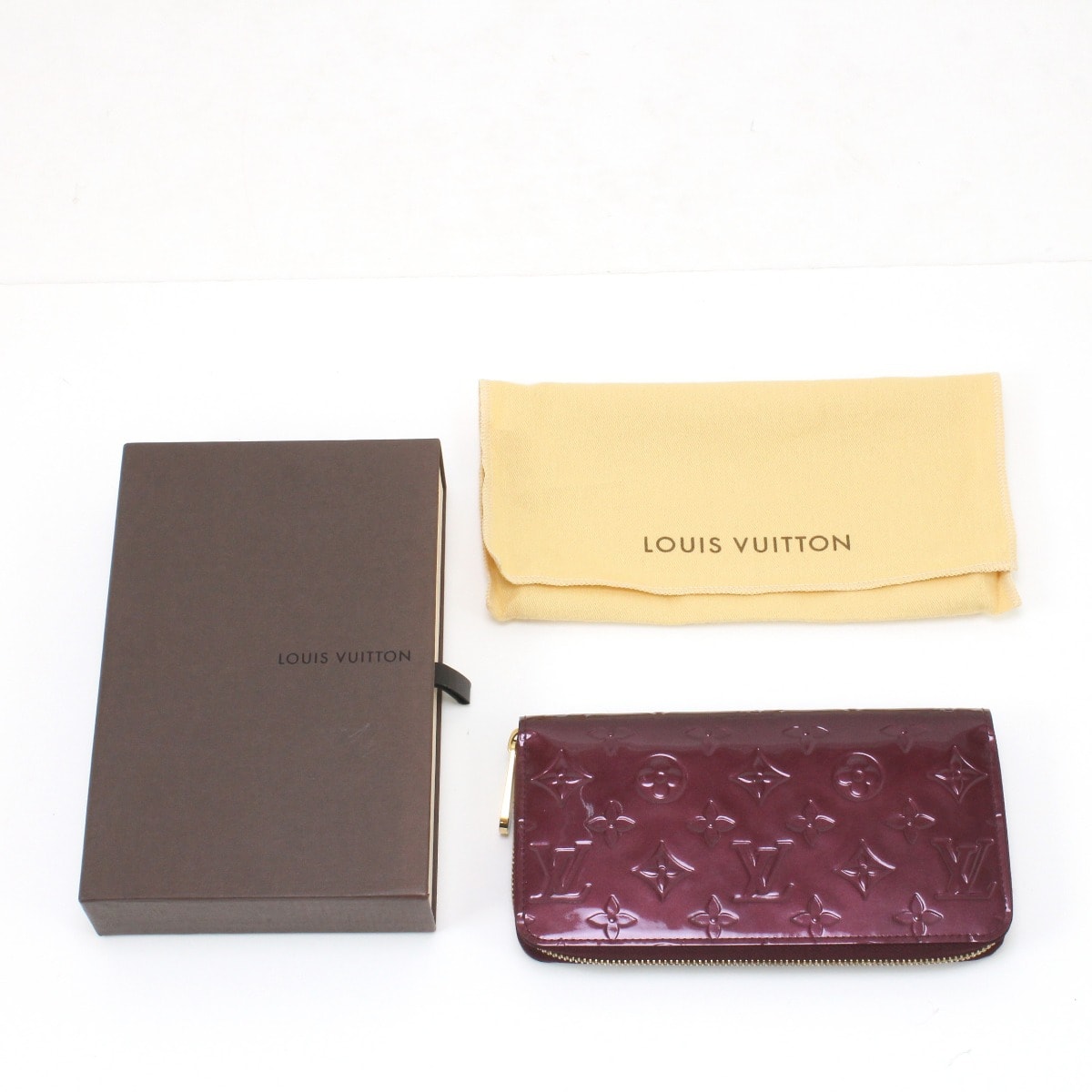 $$ LOUIS VUITTON ルイヴィトン 長財布 ヴェルニ ジッピー ウォレット M93575 バイオレット