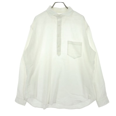 BEAMS HEART ビームスハート 長袖 ハーフボタン リネンシャツ XL アイボリー