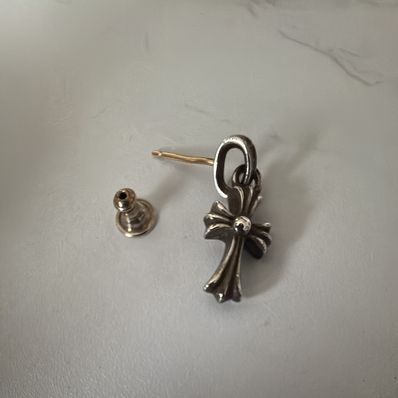 Chrome Hearts CH Cross Baby Fat Earrings "Silver"