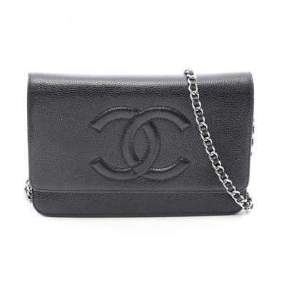 シャネル CHANEL ココマーク ショルダーバッグ バッグ キャビアスキン(グレインドカーフ) レディース ブラック系 【中古】