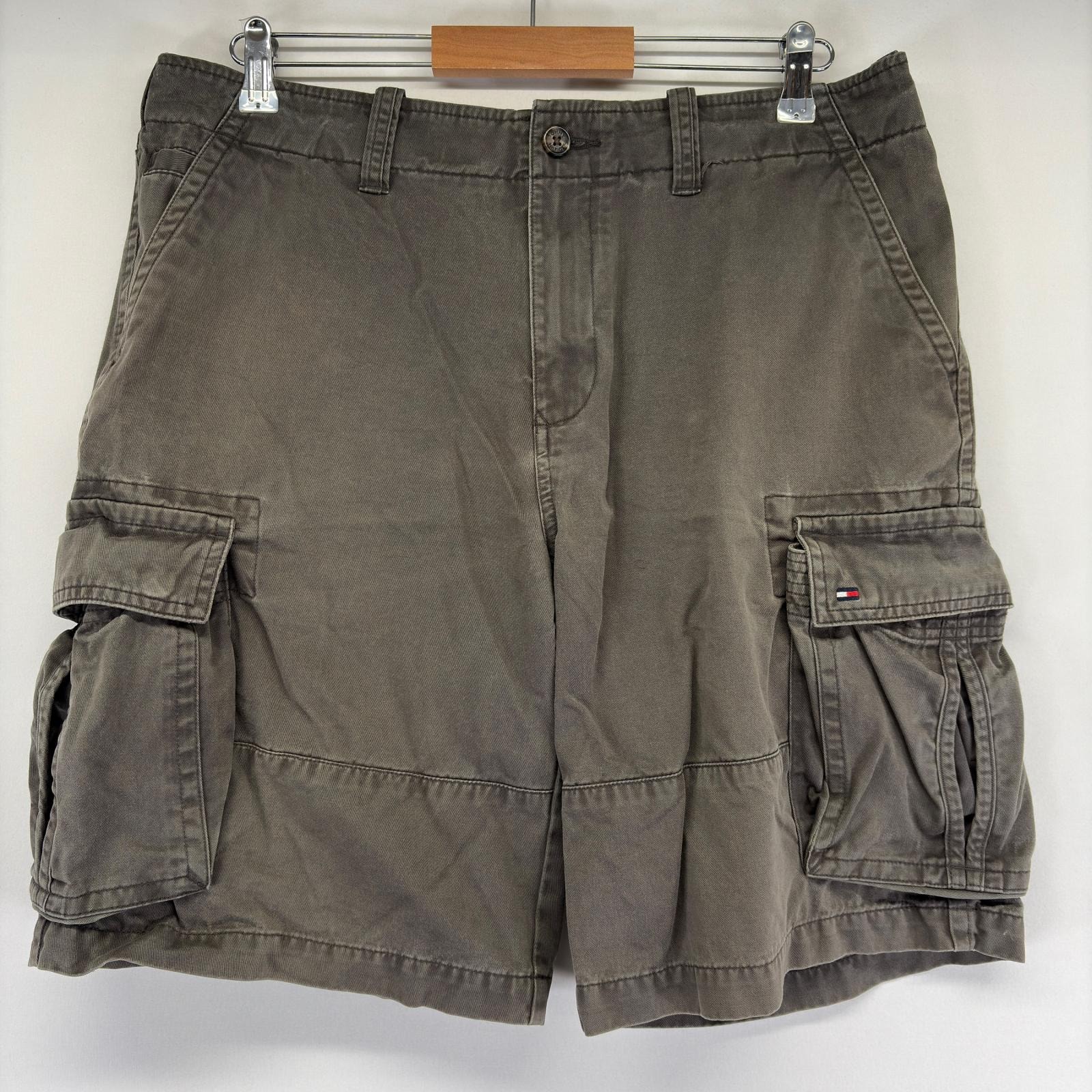 古着 トミーヒルフィガー TOMMY HILFIGER パンツ チノパン カーゴパンツ ハーフパンツ ショートパンツ w33 グレー系 メンズ