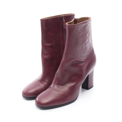 エルメス HERMES エクスリブリス ブーツ 靴 レザー ボルドー レディース ボルドー系 【中古】