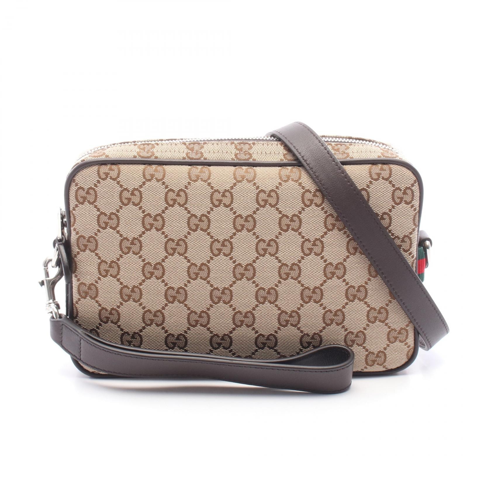 グッチ GUCCI GGキャンバス ショルダーバッグ バッグ キャンバス レザー レディース ベージュ系 / ブラウン系 834802FAEPS9752 【新品】