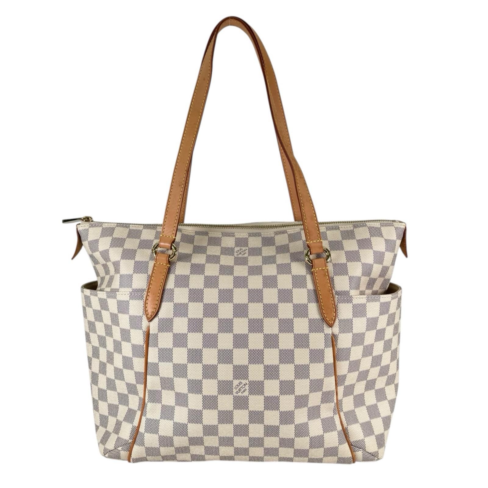 ルイヴィトン トータリーMM ダミエアズール トートバッグ ダミエアズールキャンバス N51262 ホワイト レディース LOUIS VUITTON  中古