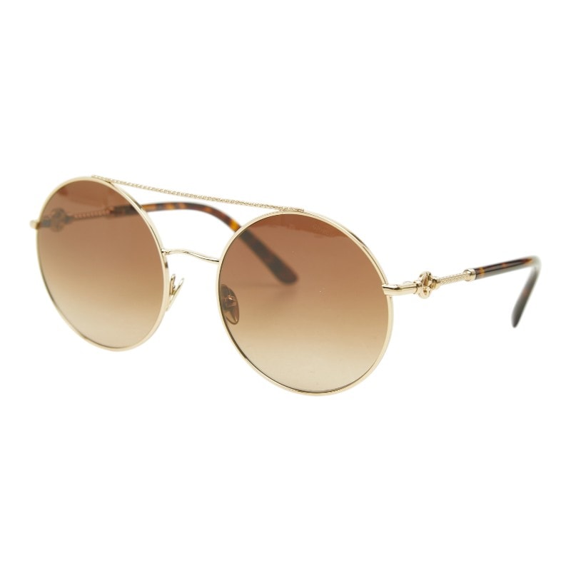 ジョルジオアルマーニ ラウンド グラデーション サングラス AR6135 ブラウン プラスチック メッキ レディース GIORGIO ARMANI 中古