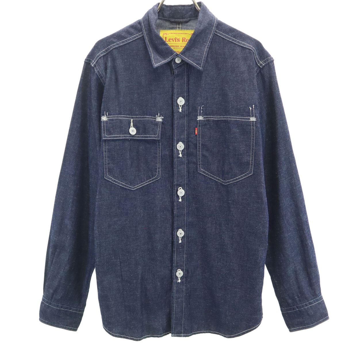 Levi's RED リーバイスレッド 長袖 デニム ワークシャツ S インディゴ