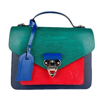 ルイ ヴィトン LOUIS VUITTON ハンドバッグ 斜め掛けショルダーバッグ エピ ネオ モンソー エピレザー マルチカラー シルバー メンズ M55403【中古】 z8036