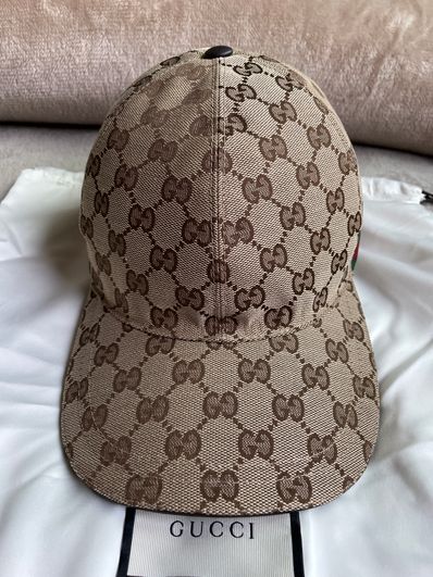 GUCCI Original GG Canvas Baseball Hat With Web "Beige/Ebony"